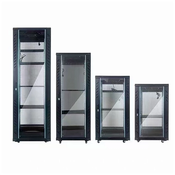What are the square holes in a network cabinet in millimeters